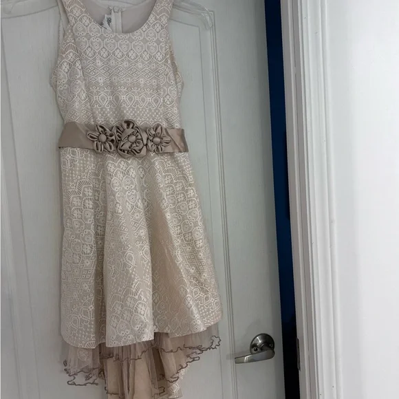 Flower Girl Dress Bonnie Jean Girls sz 12 hi low Easter Pageant Fairy Princess - Picture 9 of 11
